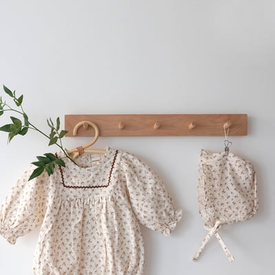 LEMONADE31｜(55cm-85cm) 2色碎花荷葉縮口袖包屁衣含帽子15