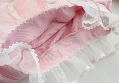 FLO12｜(75-140) 2色番茄碎花布蕾絲上衣22