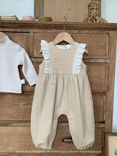 JE591｜(73-100cm) 蕾絲花邊連身褲/素面高領上衣2