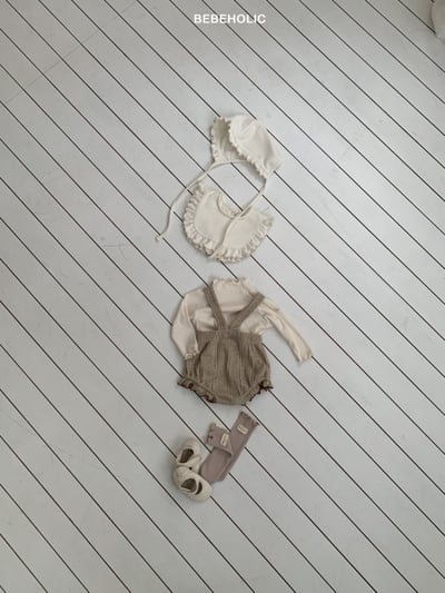Bebe holic48｜(3m-18m) 壓紋吊帶滾邊包屁褲6