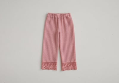 FLO18｜(75-140) 3色蕾絲滾邊直筒長褲24