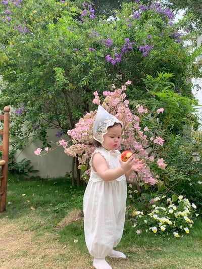 JE56｜(73-100cm) 刺繡花邊連身衣8