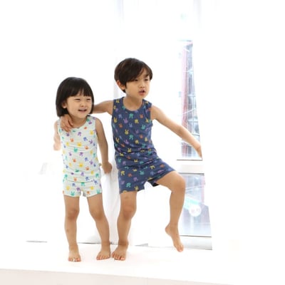 LIME&BLUE14｜(80-118cm)  彩色兔兔無袖服15