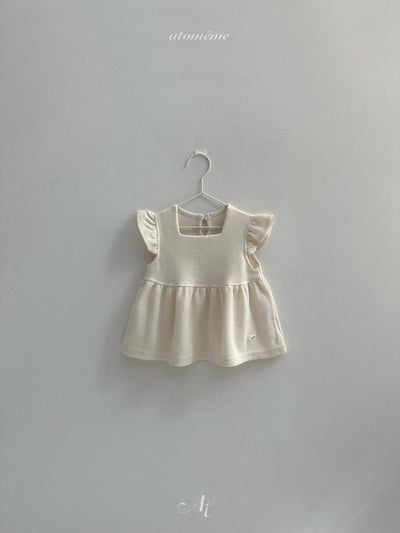 Atomeme22｜(70-110) 華夫格荷葉袖傘狀上衣10