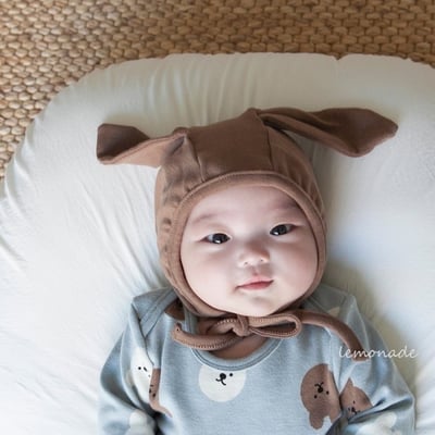 LEMONADE46｜(55cm-85cm) 2色小熊包屁衣長褲含帽子11