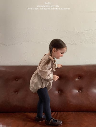 JE574｜(66-90cm) 花邊領條紋包屁衣12