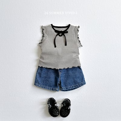 vivid45｜(78cm-125cm) 3款蝴蝶結木耳邊無袖上衣13