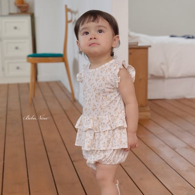 bebe nine04  (6m-24m) 2色碎花蛋糕裙包屁服9