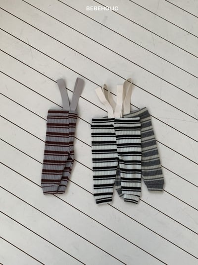 Bebe holic60｜(3m-18m) 條紋吊帶緊身長褲16