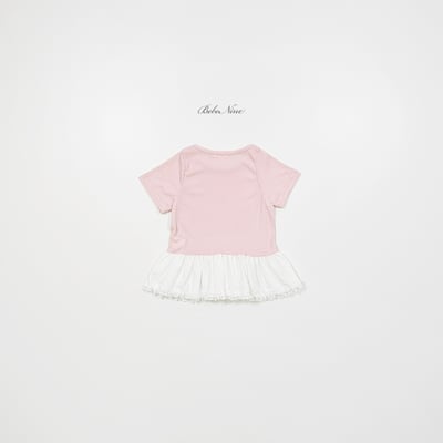 bebe nine33  (65cm-115cm) 3色素色蕾絲拼接上衣3