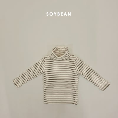 Soybean78｜(75cm-118cm) 高領條紋上衣9