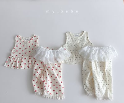 my_bebe31｜(80-120cm) 壓紋荷葉邊背心10