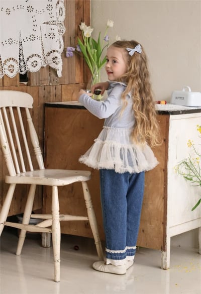 FLO05｜(free) 4色蕾絲蝴蝶結髮夾4