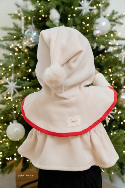 bebe nine64 (free) 2色毛球連帽披肩2