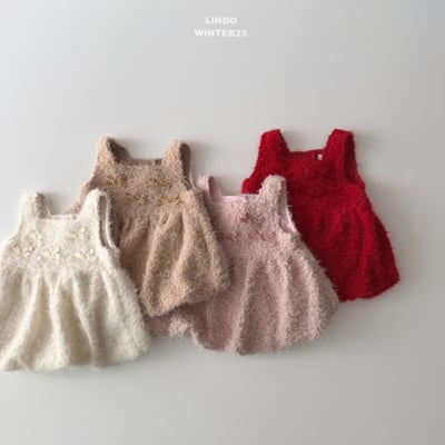 Lindo65｜(80cm-125cm) 緞帶絨毛氣球洋裝3