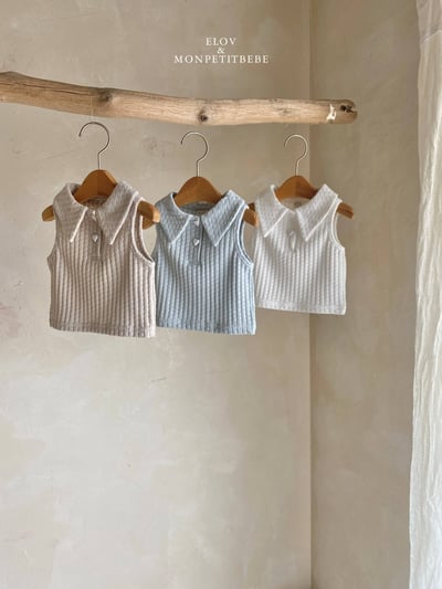 Mon petit21｜(73-118cm) 有領愛心鈕扣背心1