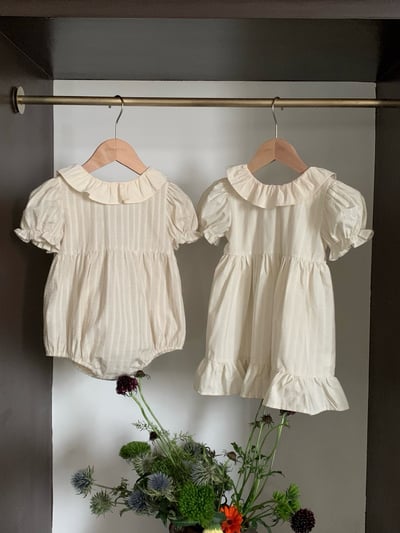 JE31｜(66-120cm) 荷葉領條紋包屁衣/洋裝2