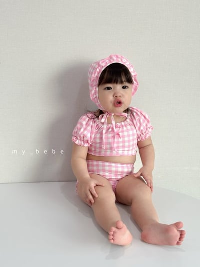 my_bebe04｜(75-105cm) 抓皺比基尼泳衣含泳帽13