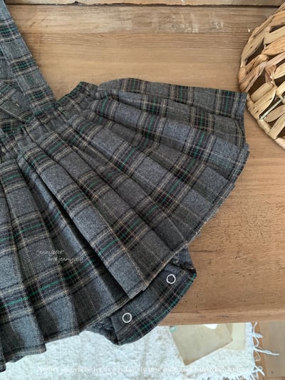 JE562｜(73-100cm) 蕾絲大翻領襯衫/格紋(可拆)吊帶包屁裙10