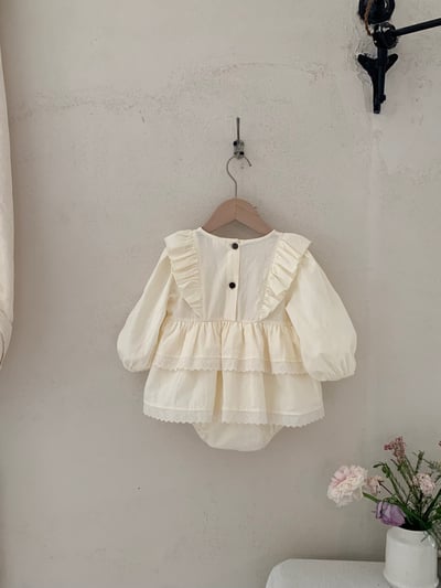 jenny bébé｜(66-90cm) 棉質飛袖蛋糕裙包屁衣14