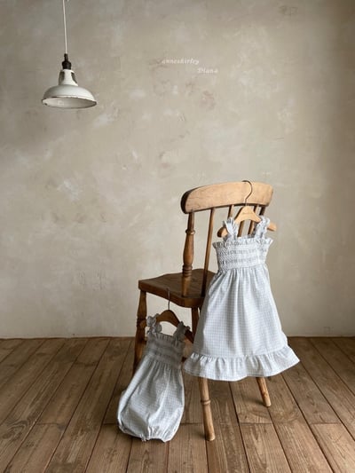 Anne Shirley24｜(3m-22m) 2色格紋抓皺包屁衣7