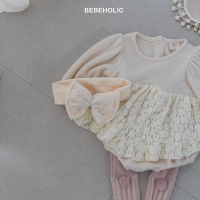 Bebe holic10｜(3m-18m) 蕾絲圍裙澎袖包屁衣14