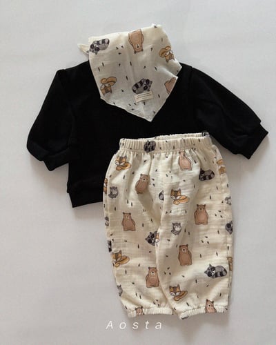 AOSTA24｜(6m-5y) 印花棉麻領巾18