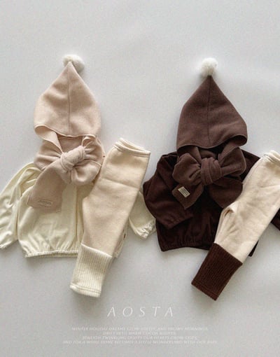 AOSTA66｜(6m-5y) 毛球連帽圍巾18