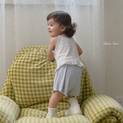 bebe nine03  (6m-24m) 2色木耳邊花吊帶套裝12