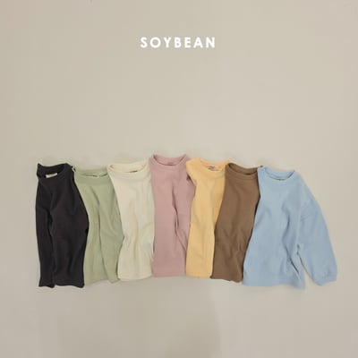 Soybean50｜(75cm-118cm) 寬鬆磨毛素面上衣1