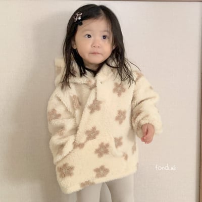 Fondue 20｜(75cm-110cm)  花花絨毛連帽上衣5