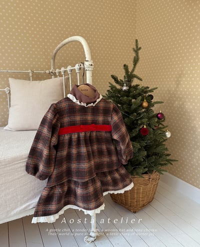 AOSTA32｜(6m-5y) 格紋蕾絲洋裝22