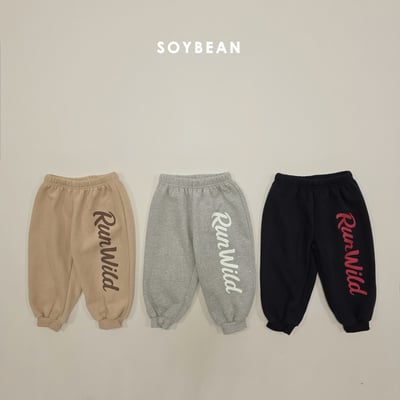 Soybean33｜(75cm-118cm) 英字印花休閒束口褲4