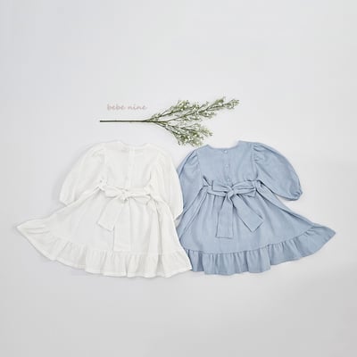 bebe nine01 (65-115) 2色簡約綁帶洋裝11