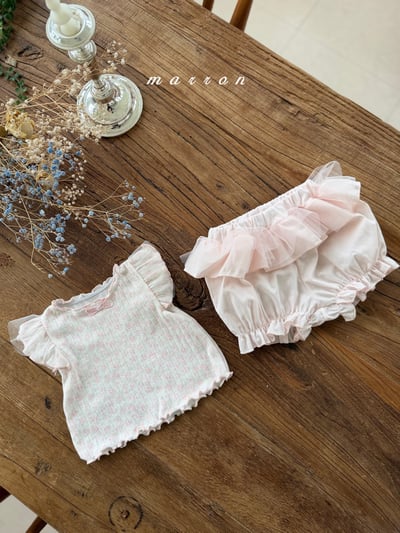 Marron02｜(3m-18m) 蕾絲小碎花套裝9