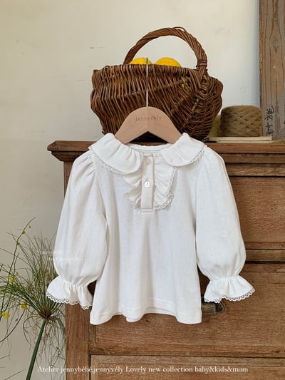 JE554｜(73-100cm) 宮廷風花邊領上衣/包屁衣7