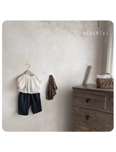 NUNU BIEL14｜(75-115cm) 素色棉寬褲5