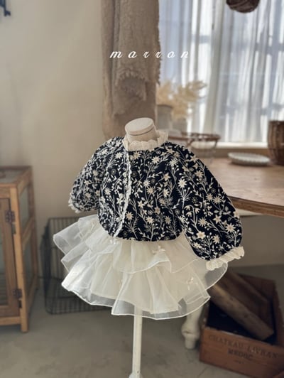 Marron02｜(1y-6y) 花卉蕾絲夾克外套12