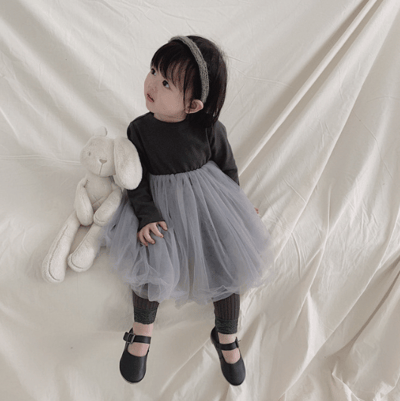 (73-140cm) 簡約高質感澎澎裙薄紗洋裝/少量現貨9