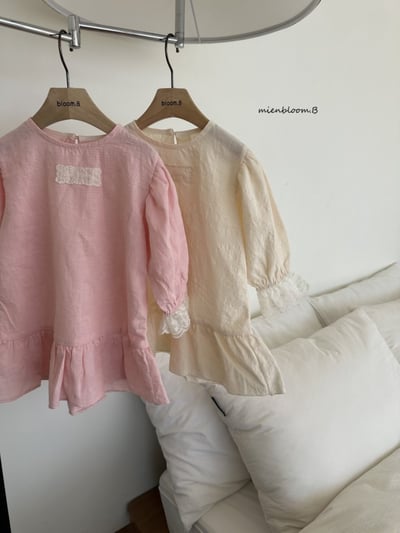 Bloom.b02｜(2y-7y) 蕾絲袖口荷葉洋裝11