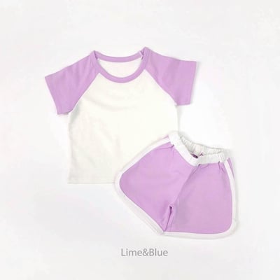 LIME&BLUE22｜(80-118cm)  插肩撞色運動套裝8