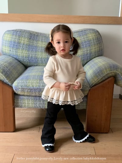 JE 660｜(80-110cm)  蕾絲荷葉邊上衣1