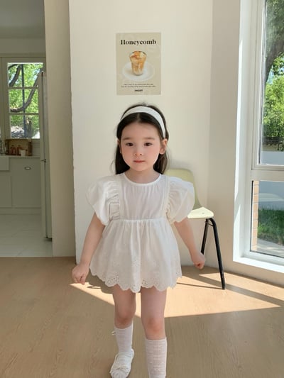 JE36｜(66-90cm) 泡泡袖花邊包屁衣4