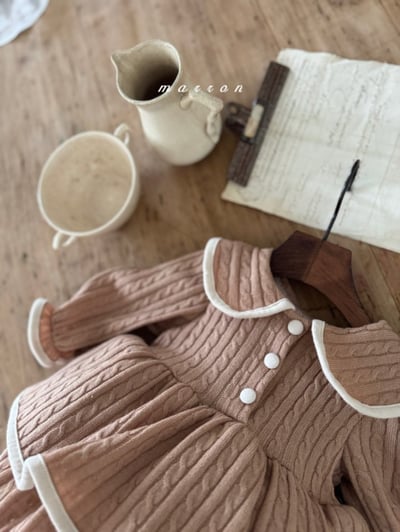 Marron 39｜(3m-18m) 法式簡約針織洋裝包屁衣6