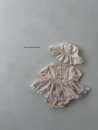 Bloom.b04｜(0m-18m) 棉麻簡約襯裙包屁衣3