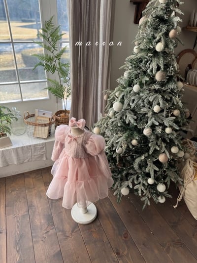 Marron 64｜(1y-6y) 公主蓬蓬袖袖薄紗洋裝6