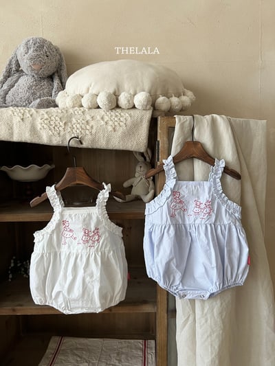 thelala63｜ (0m-18m) 刺繡花邊無袖包屁衣3