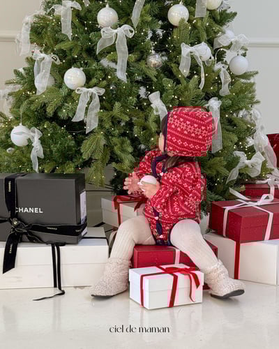 Cieldemaman11｜(3M~15M)  2色雪花針織包屁衣15