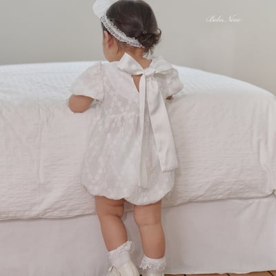 bebe nine27  (6m-24m) 2色緞帶蝴蝶結包屁衣9