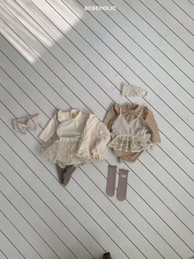 Bebe holic32｜(3m-18m) 滾邊細麻花包屁衣12